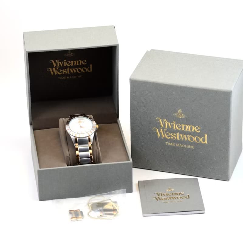 Vivienne Westwood ユニセックス 女性 腕時計 2トーン 34mm コンビカラー VV099RSSL 箱,ベルトパーツ付 手錶