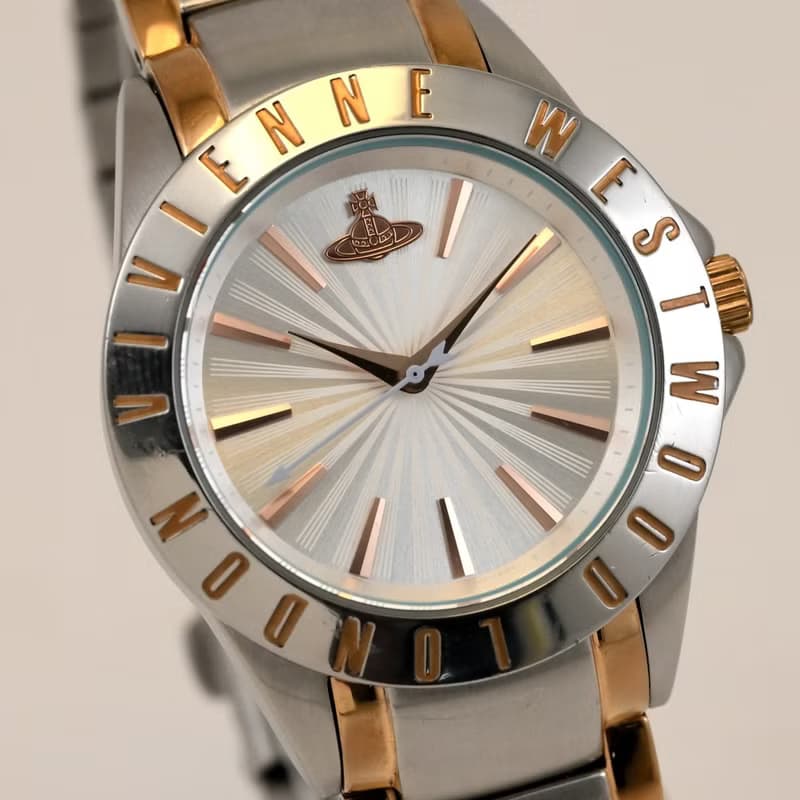 Vivienne Westwood ユニセックス 女性 腕時計 2トーン 34mm コンビカラー VV099RSSL 箱,ベルトパーツ付 手錶