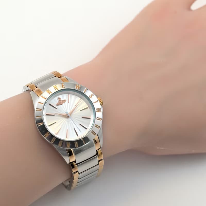 Vivienne Westwood ユニセックス 女性 腕時計 2トーン 34mm コンビカラー VV099RSSL 箱,ベルトパーツ付 手錶