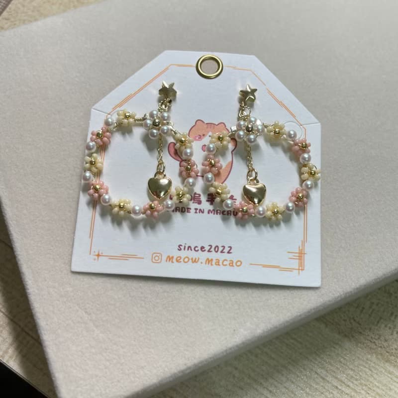 串珠花環耳環