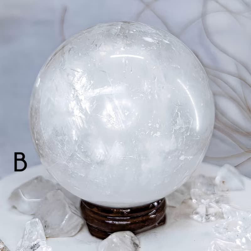 【冰洲方解球】透體帶彩虹冰洲球/方解石水晶球