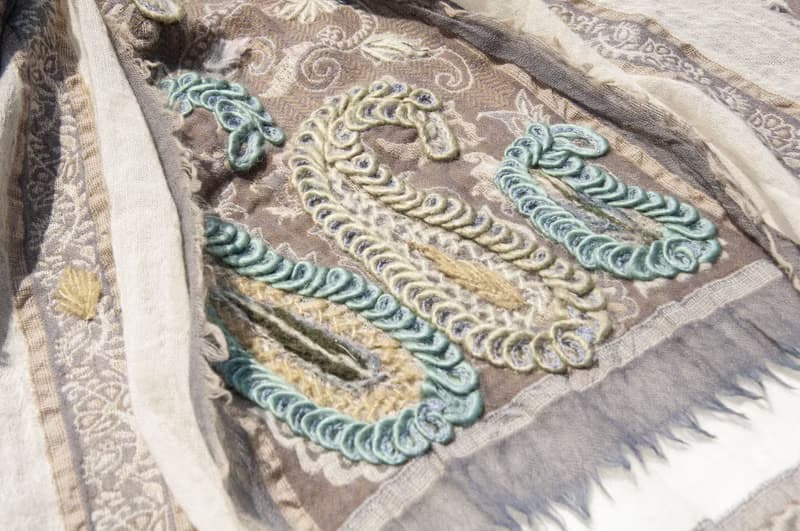喀什米爾Cashmere/水煮羊毛披肩/針織圍巾/刺繡圍巾/羊絨披巾-花