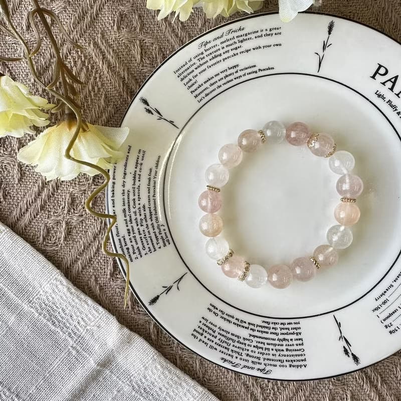 全兔毛拉絲水晶彈性手鍊