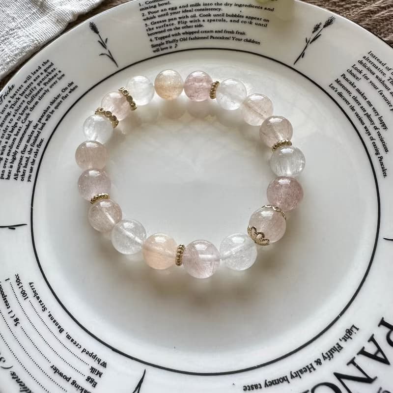 全兔毛拉絲水晶彈性手鍊