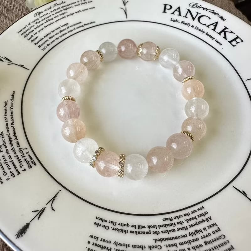 全兔毛拉絲水晶彈性手鍊