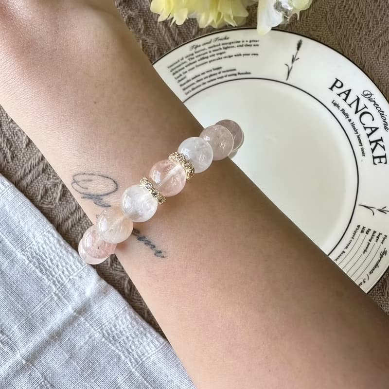 全兔毛拉絲水晶彈性手鍊