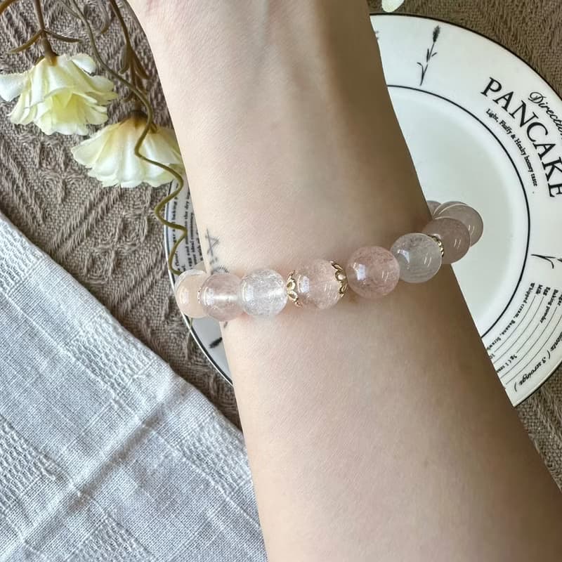 全兔毛拉絲水晶彈性手鍊