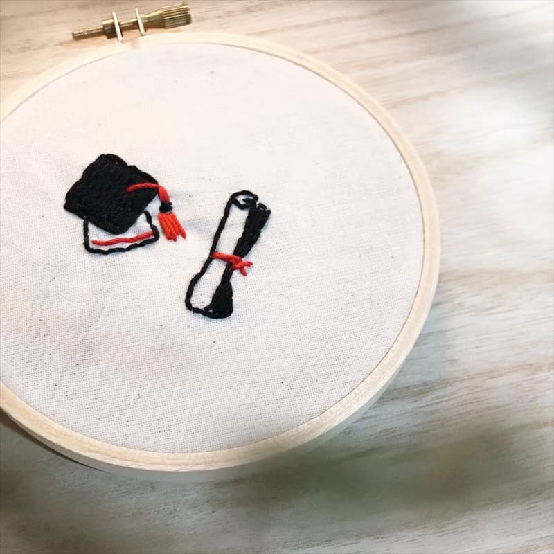 【畢業禮物】我們畢業了 - 手工刺繡繡字掛飾 - 繡字男紙系列
