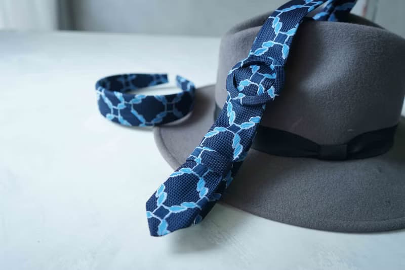 古董領帶改製腰帶-Christian Dior 量子力學深藍緹花 母親節禮物