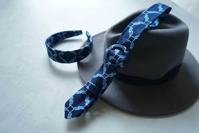 古董領帶改製腰帶-Christian Dior 量子力學深藍緹花 母親節禮物