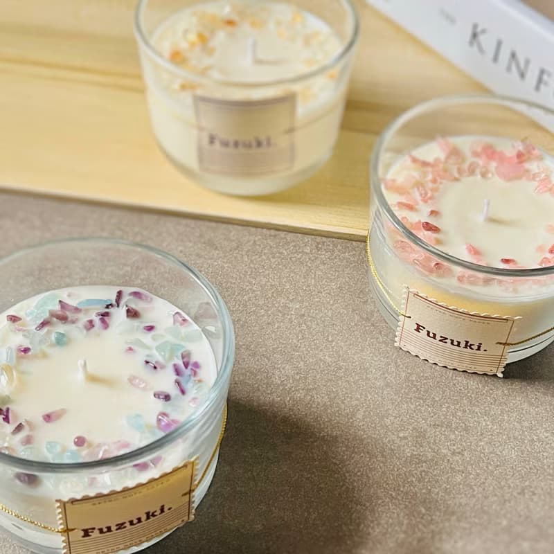 祈願水晶香氛蠟燭150g  附贈包裝與袋裝水晶碎石
