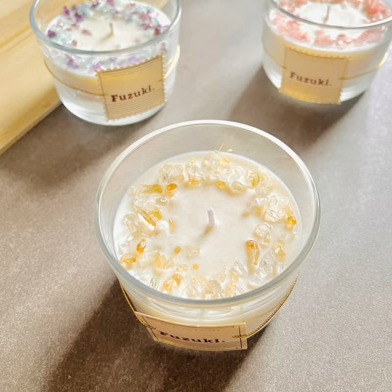 祈願水晶香氛蠟燭150g  附贈包裝與袋裝水晶碎石