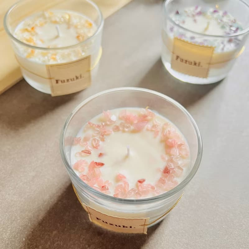祈願水晶香氛蠟燭150g  附贈包裝與袋裝水晶碎石