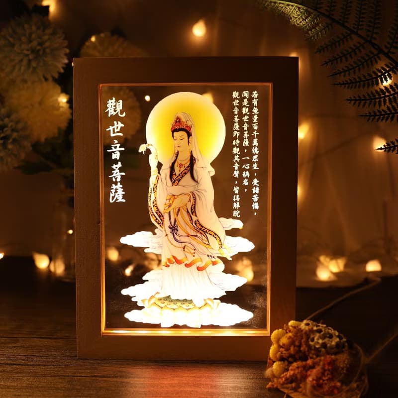 【M.U工坊】西方三聖小夜燈 心經  觀世音菩薩 阿彌陀佛 訂製夜燈