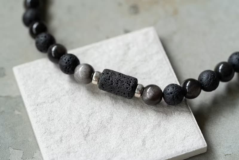 黑岩 - 火山石 銀曜石 雙圈手鍊