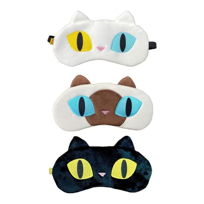 Sleep Mask, eye mask, cat eye embroidery