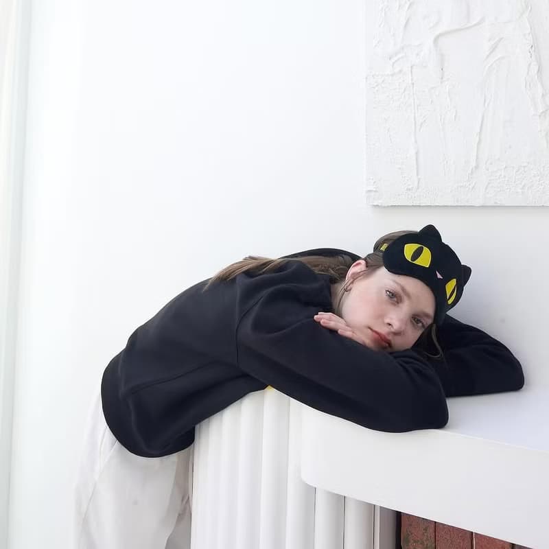 Sleep Mask, eye mask, cat eye embroidery