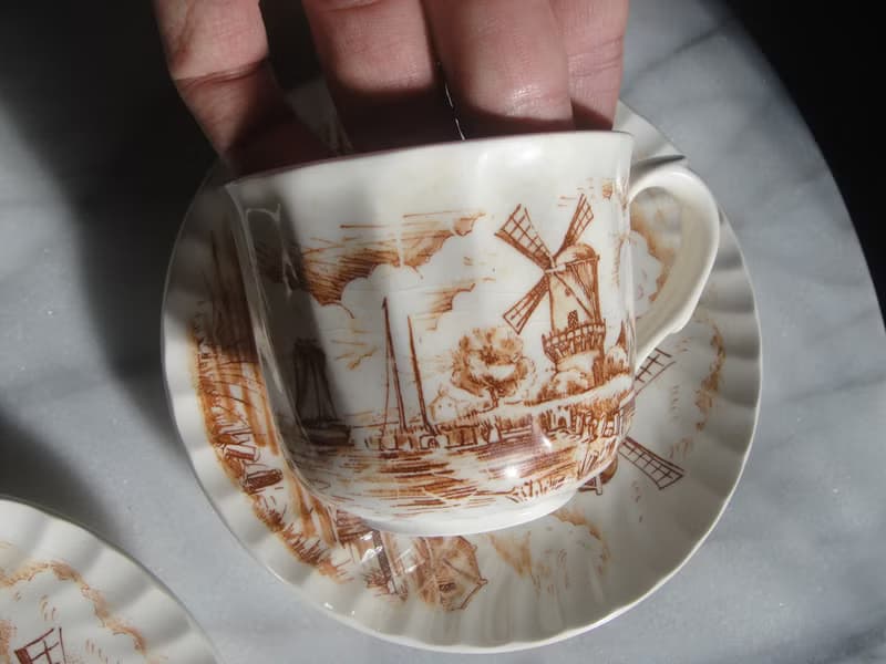 【老時光 OLD-TIME】早期日本製精美冰裂紋茶具組(5杯5盤1壺)