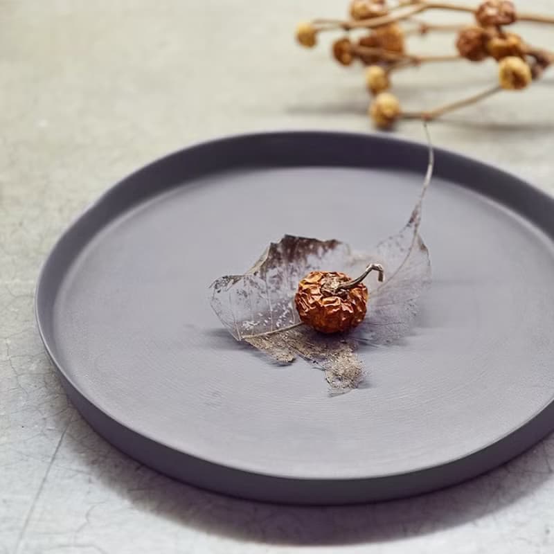 【3,co】水波系列圓形托盤(2號) - 灰