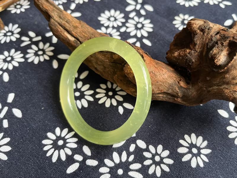 【一物一圖】天然遼寧岫玉手鐲 手鐲圈口53.1mm 蜂蜜水 圓條