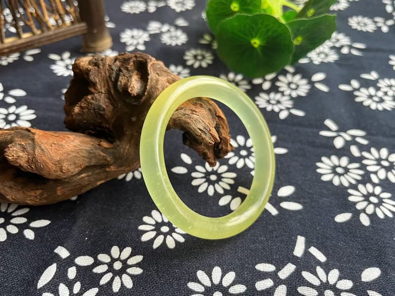 【一物一圖】天然遼寧岫玉手鐲 手鐲圈口53.1mm 蜂蜜水 圓條