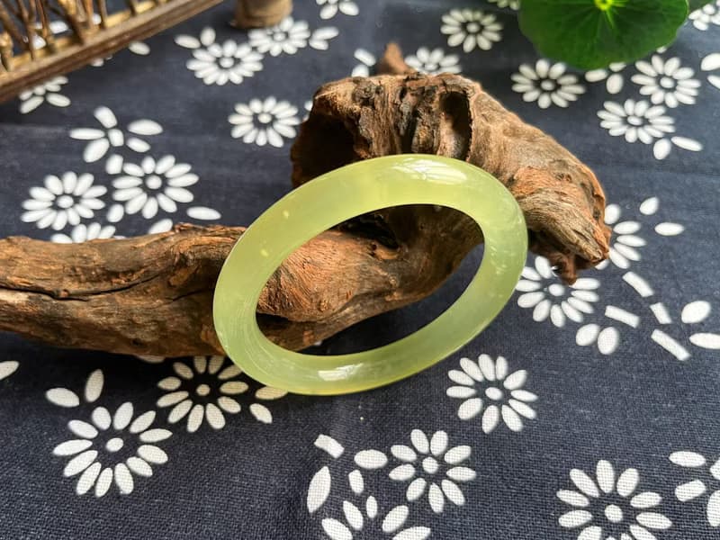 【一物一圖】天然遼寧岫玉手鐲 手鐲圈口53.1mm 蜂蜜水 圓條