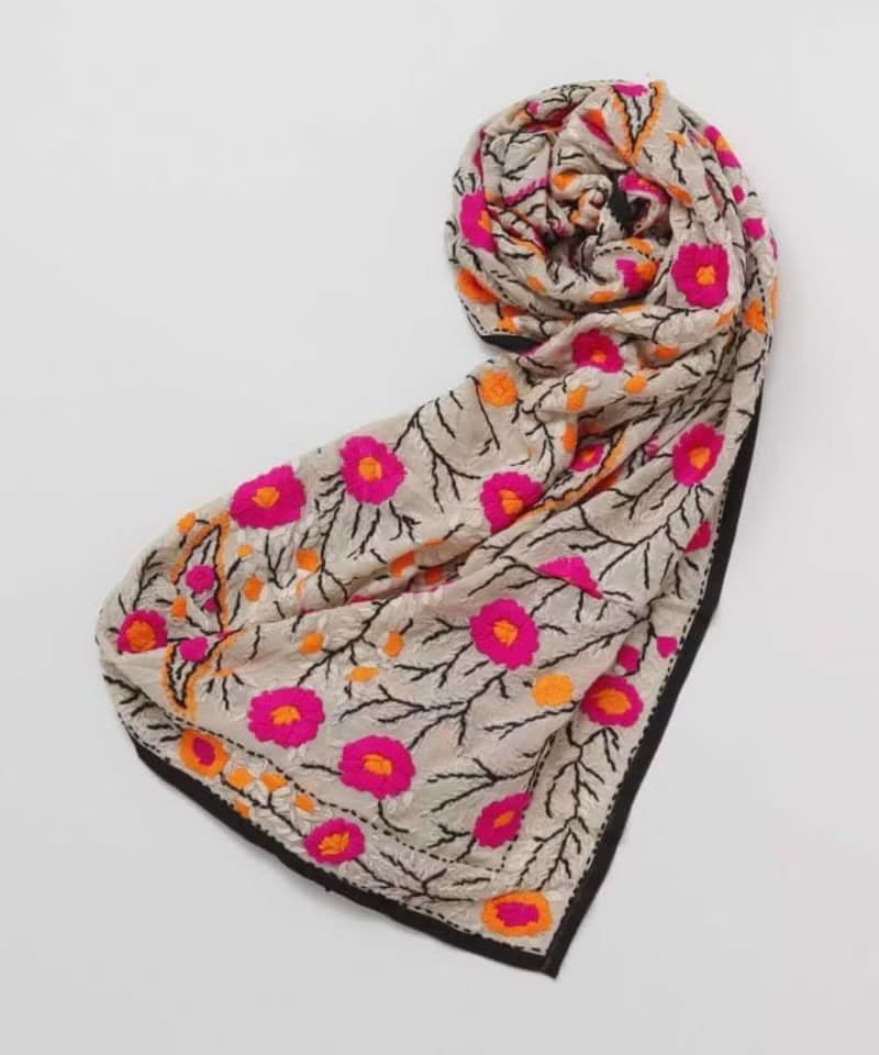 【熱門預購】手工重工薄透蕾絲刺繡披肩 圍巾 (5色) ISDP4801