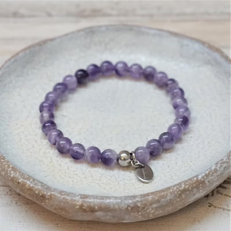 ll 紫水晶鋼手環 ll 天然石鋼手環 --- 紫水晶 Amethyst
