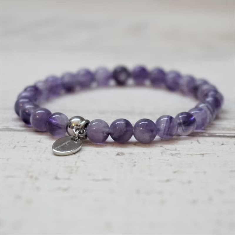 ll 紫水晶鋼手環 ll 天然石鋼手環 --- 紫水晶 Amethyst