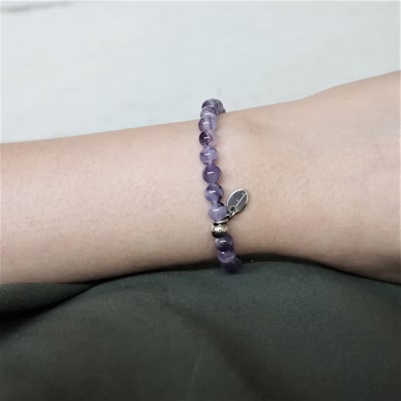 ll 紫水晶鋼手環 ll 天然石鋼手環 --- 紫水晶 Amethyst