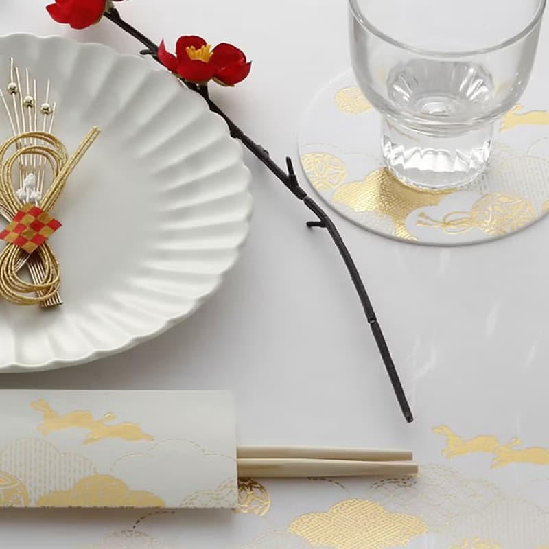 餐具 御膳墊紙 毬兔 5入