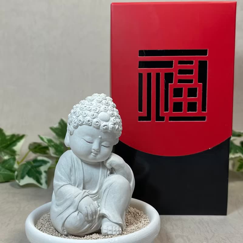 禪風擺件 淨念吉祥小佛之悟道 小盤套組  佛藝擺件 香氛藝術擴香