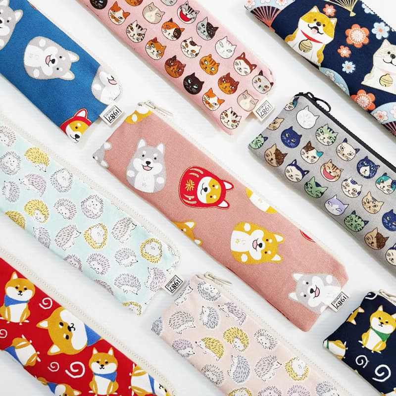 【小花貓-粉】 餐具袋 吸管袋 環保 筆袋 刷具袋 聖誕交換禮物