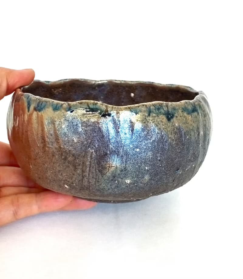 茶碗_柴燒的彩衣_【自然落灰、流釉、金銀彩】