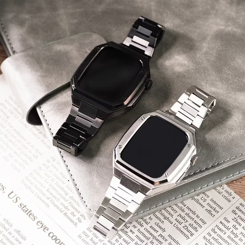 Apple watch - 細緻打磨不鏽鋼保護殼x錶帶套組 - 鋼殼