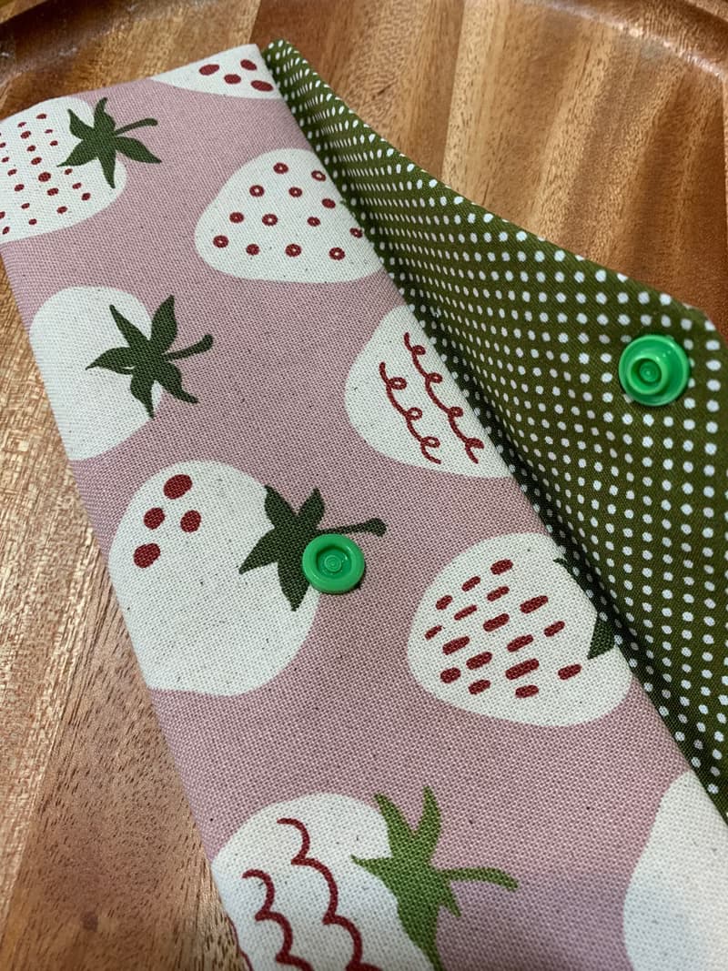 文青風環保純棉筷袋 草莓大福 浪漫粉 日本 潮物 收納 手作餐具