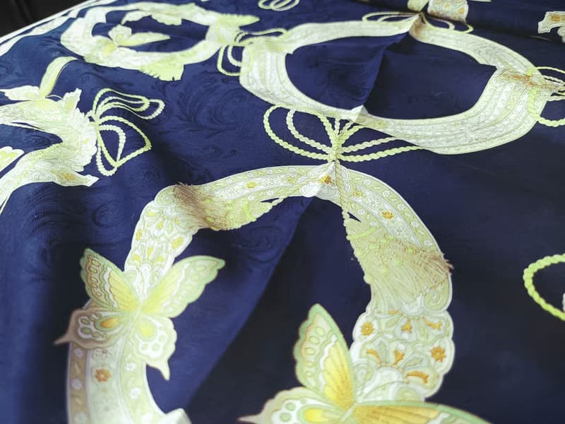 Lancetti Vintage Scarf Floral Motif Butterflies Pattern 23 x 23 inches
