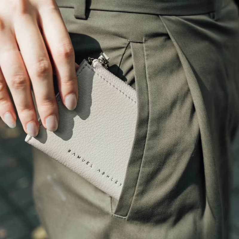 【禮物推薦】Roxie鑰匙皮革零錢包-淺灰色 生日送禮 可加購印名