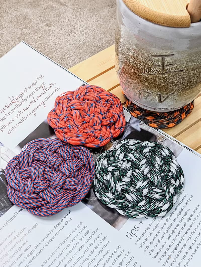 W.A.L-傘繩杯墊4件組  Paracord mug mat手作品 畢業禮物 贈品小