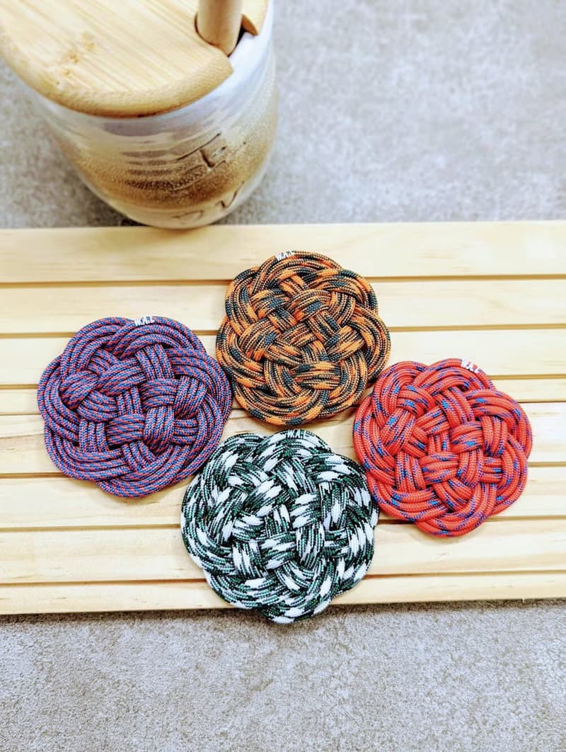 W.A.L-傘繩杯墊4件組  Paracord mug mat手作品 畢業禮物 贈品小