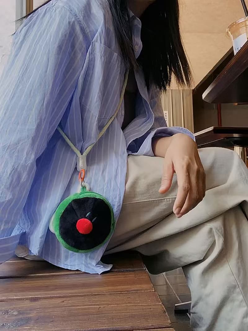可愛的雙面毛絨掛件小包吊飾 可斜挎可掛包 可裝耳機鑰匙小物