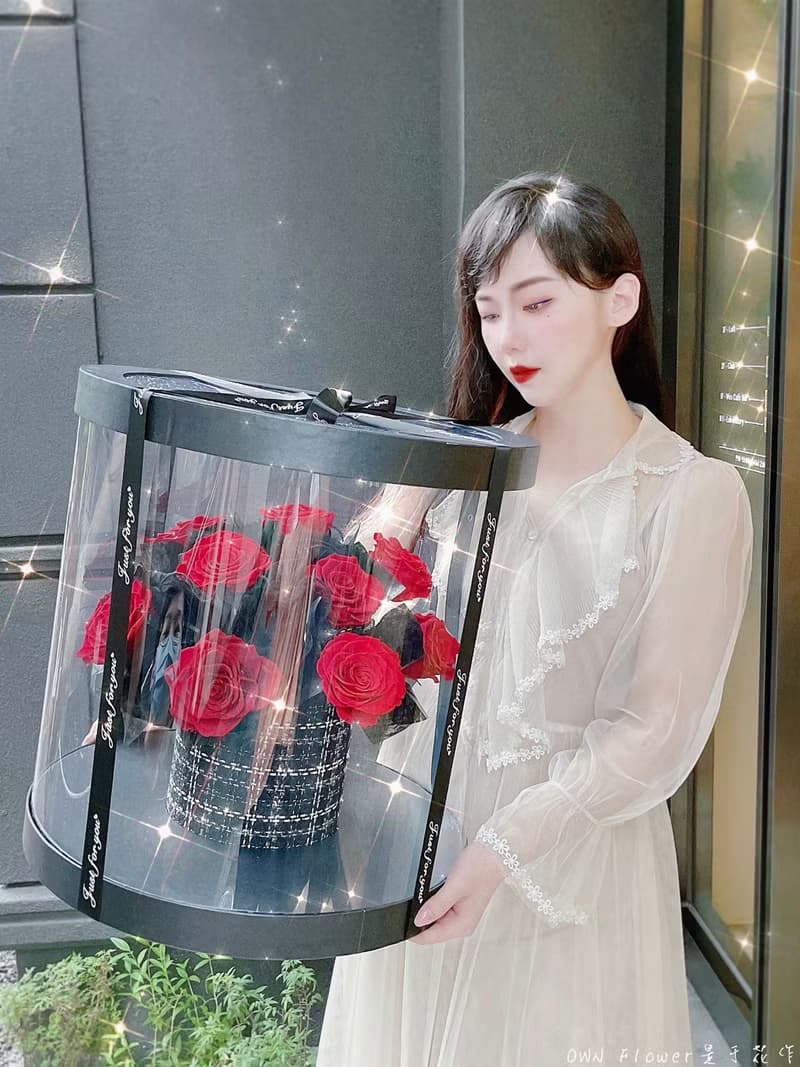 巨型抱抱桶/小香風永生花桶/永生花禮盒/玫瑰抱抱桶/情人節禮物
