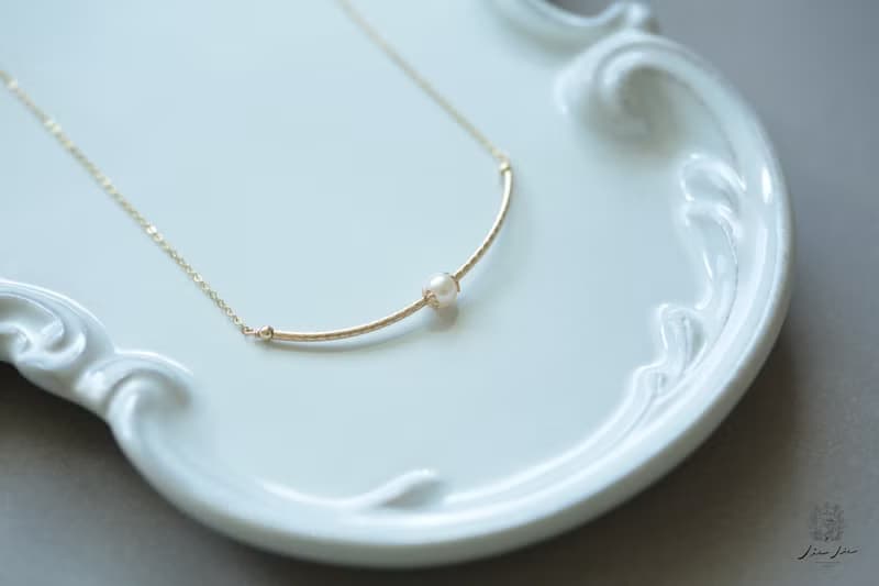 微笑珍珠項鍊│14KGF 包金注金 天然珍珠