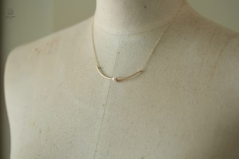 微笑珍珠項鍊│14KGF 包金注金 天然珍珠