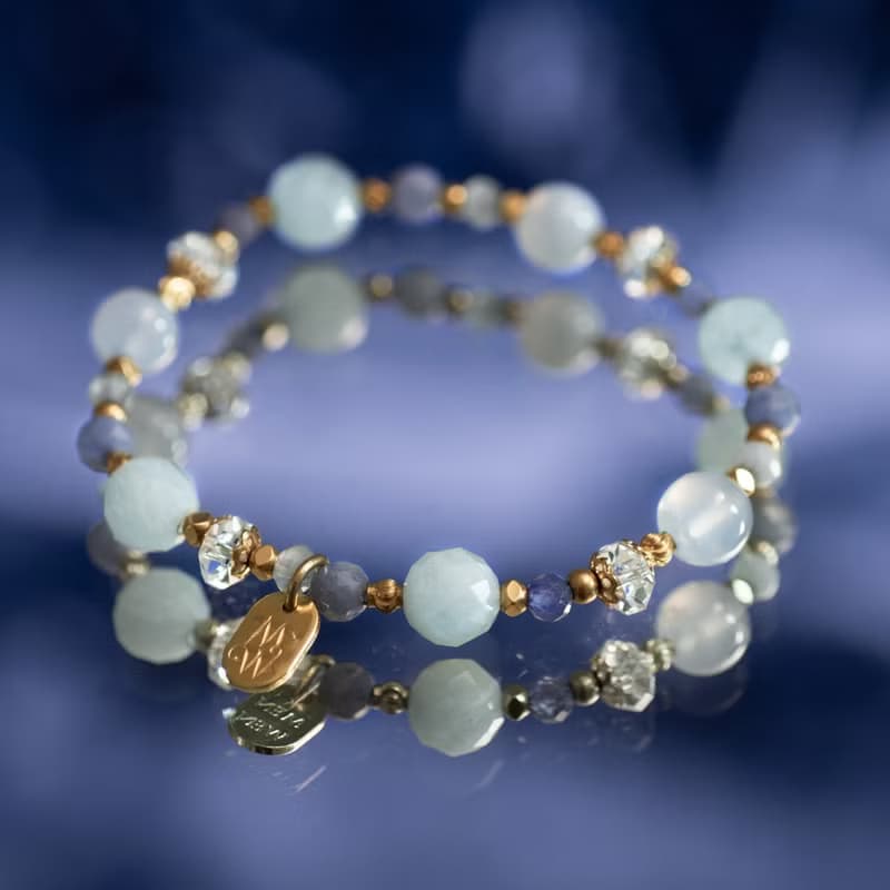 無憂年代 // C1461藍紋瑪瑙海藍寶手鍊