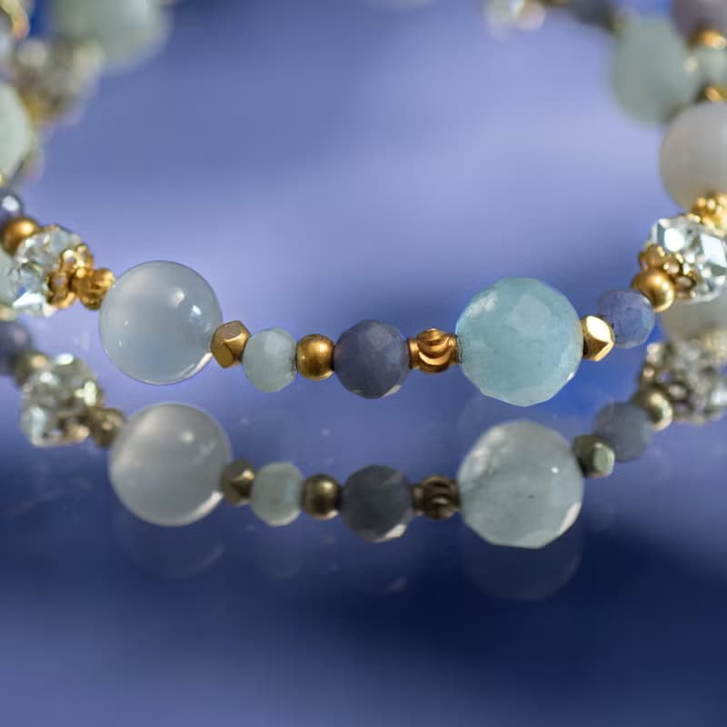 無憂年代 // C1461藍紋瑪瑙海藍寶手鍊