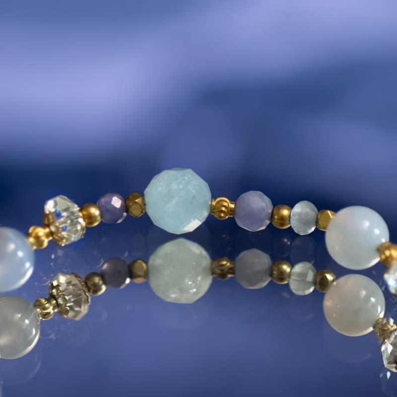 無憂年代 // C1461藍紋瑪瑙海藍寶手鍊