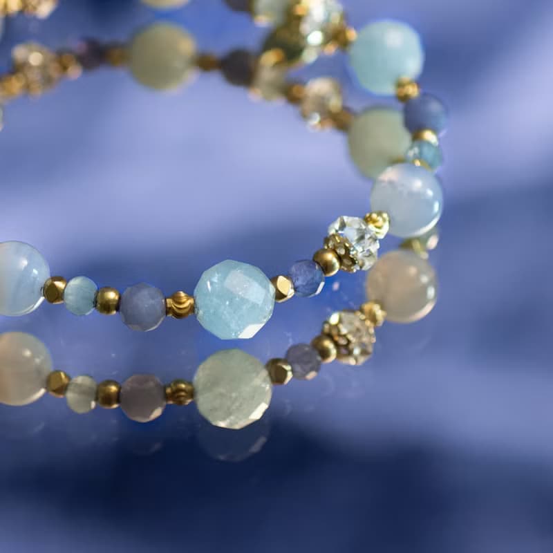 無憂年代 // C1461藍紋瑪瑙海藍寶手鍊