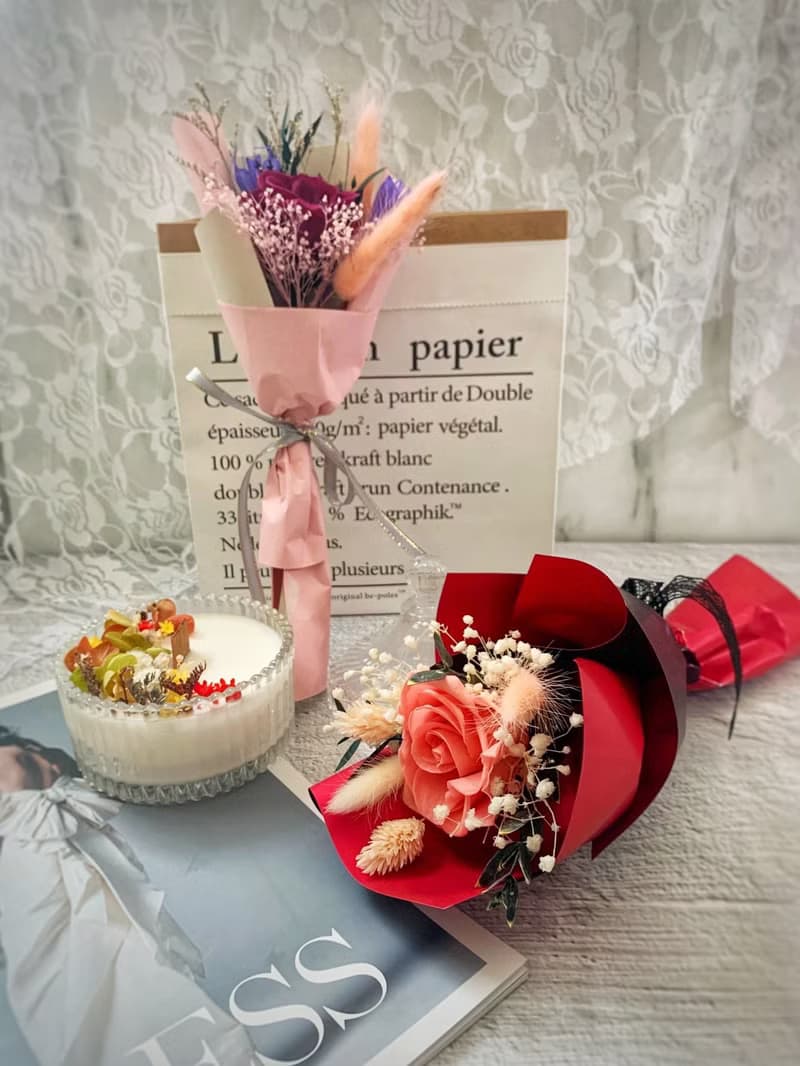 KL單朵永生玫瑰小花束