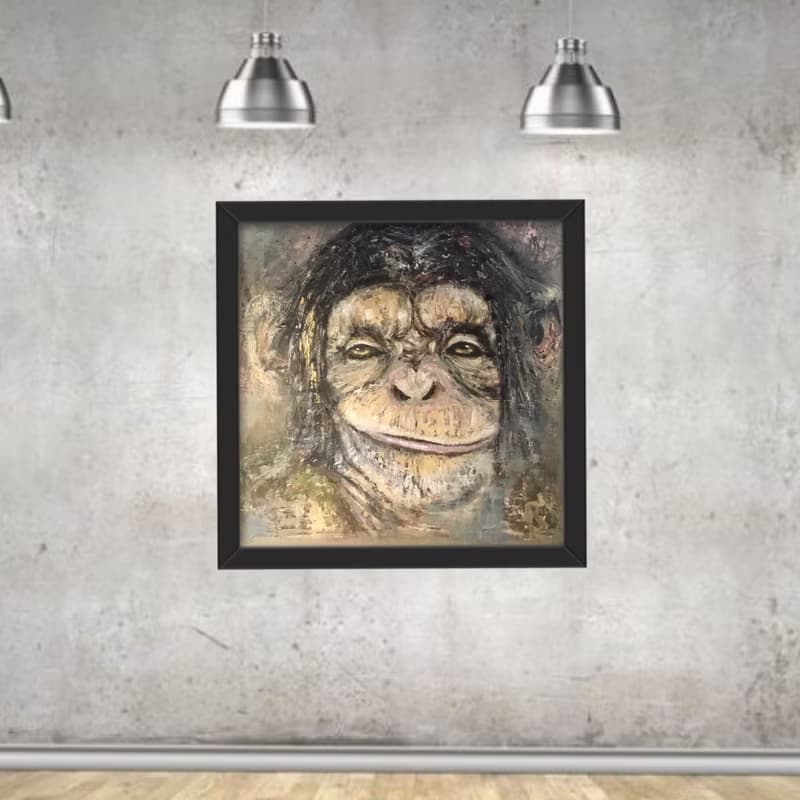 Thinking monkey original oil painting on stretched canvas
